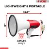 60Watt - 5 Core Professional Megaphone Bullhorn Speaker, Battery Power 1200 Ft Range Loudspeaker W Siren, Ergonomic Handle