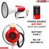 60Watt - 5 Core Professional Megaphone Bullhorn Speaker, Battery Power 1200 Ft Range Loudspeaker W Siren, Ergonomic Handle