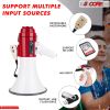 60Watt - 5 Core Professional Megaphone Bullhorn Speaker, Battery Power 1200 Ft Range Loudspeaker W Siren, Ergonomic Handle