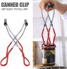 Canning Jar Lifter with Rubber Grips, Long Handle Canning Wide-Mouth Gripper Clamp Canned Clip for Kitchen Restaurant