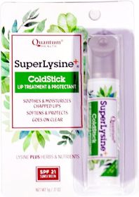 Quantum Health Super Lysine+ and Cold Stick, Tube Lip Protector / Treatment - 0.17 Oz