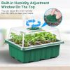 10Pcs Seed Starter Tray Kit Reusable Overall 120 Cells Seeding Propagator Station, Greenhouse Growing Germination Tray with Humidity Dome