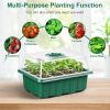 10Pcs Seed Starter Tray Kit Reusable Overall 120 Cells Seeding Propagator Station, Greenhouse Growing Germination Tray with Humidity Dome