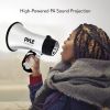 Pyle Battery-Operated Compact and Portable Megaphone Speaker with Siren Alarm Mode (Silver)