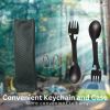 5-in-1 Portable Fork/Spoon Multi-Function Camping Tool Stainless Steel Titanium Spork Outdoor Can Opener Outdoor Tableware Serrated-Knife For Hiking