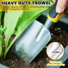 Gardening Hand Tools 3 Piece Set - Heavy Duty Garden Trowel, Transplanter, Hand Rake - Ergo Grip Handle - Bend-Proof & Rust-Proof Design