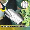 Gardening Hand Tools 3 Piece Set - Heavy Duty Garden Trowel, Transplanter, Hand Rake - Ergo Grip Handle - Bend-Proof & Rust-Proof Design