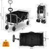 Black Oxford Cloth, Steel Frame, Flat Folding Silver Frame, Garden Folding Cart