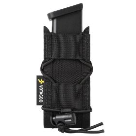 9mm MOLLE Mag Pouch Open -Top Pistol Mag Pouch Adjustable Mag Pouch Compatible With Various MOLLE Tactical Belts (Option: Single-Black)