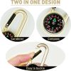 1pc Double-sided Multifunctional Camping Compass Carabiner; Outdoor Accessories