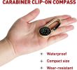 1pc Double-sided Multifunctional Camping Compass Carabiner; Outdoor Accessories