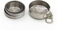 Stainless Steel Folding Cup; Portable Ultralight Collapsible Travel Cup; Outdoor Retractable Drinking Cup & EVA Case Set; Foldable Cup With Keychain