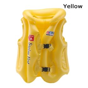 Inflatable Buoyancy Kids Swim/Float Vest w/ Head Protection / Swimming Learning for 1-13 Years Old Kids Boys & Girls (Color: Yellow)