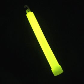 6inch Fluorescent Stick With Hook; Outdoor Camping Adventure Camping Lighting; Luminous Survival Supplies (Color: Yellow)