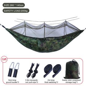Portable Sleeping Hammock, Outdoor Parachute Camping Hammock Bed, with Mosquito Netting (Color: Upgrade camouflage, Ships From: China)