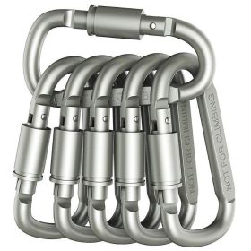 Aluminum D-Ring Locking Carabiner Light but Strong NOT for Climbing (Pack of 10) (Color: White)