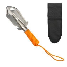 9-in-1 Stainless Steel Garden Point Trowel for Digging Weeding and more (Color: Red)