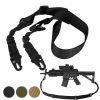 Tactical Rifle Sling Gun Shoulder Strap with 2 Point Hooks - One Single Strap for Hunting and Protection