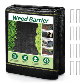 Weed Barrier Landscape Fabric with U-Shaped Securing Pegs, Heavy-Duty Block Gardening Mat for Weed Control (size: 4X300)