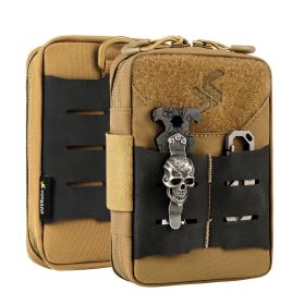 EDC (Every Day Carry) Pouch / Tool Pocket Organizer / MOLLE Tool Pouch For Men, Nylon Compact Organizer For Multitools (Color: Brown)