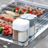 Four-in-one Spice Container; Portable for Camping, Transparent Seasoning Box with 4 separate chambers
