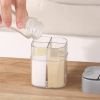 Four-in-one Spice Container; Portable for Camping, Transparent Seasoning Box with 4 separate chambers
