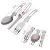 5 Piece Camping Cookware Mess Kit with Lightweight Aluminum Pot, Bowl, Fork, Spoon, Knife and Carry Mesh Bag for Outdoor Camping Hiking and Picnic