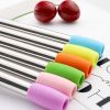 5pcs Set Stainless Steel Straws; Reusable Metal Straws With Silicone Tips; Sturdy Bent & Straight Drink Straws; Food Grade Straw