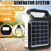Portable 6V Rechargeable Solar Pane l- Power Storage Generator System - USB Charger With Lamp Lighting