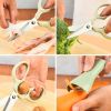 2pcs (2-in-1) Kitchen Scissors & Vegetables Peeler; Stainless Steel Multifunctional Food Scissors