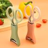 2pcs (2-in-1) Kitchen Scissors & Vegetables Peeler; Stainless Steel Multifunctional Food Scissors