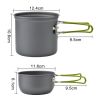 5 Piece Camping Cookware Mess Kit with Lightweight Aluminum Pot, Bowl, Fork, Spoon, Knife and Carry Mesh Bag for Outdoor Camping Hiking and Picnic