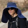 Men's Outdoor Wide Brim Fishing Hat - Foldable Sun Protection Cap with Removable Neck Flap - Mesh Sun Hat