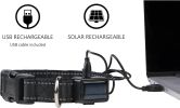 Adjustable Waterproof Dog Safety Collar w/ LED Lighting, USB or Solar Rechargeable Flashing & Reflecting Light For Night Walking