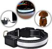 Adjustable Waterproof Dog Safety Collar w/ LED Lighting, USB or Solar Rechargeable Flashing & Reflecting Light For Night Walking