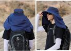 Men's Outdoor Wide Brim Fishing Hat - Foldable Sun Protection Cap with Removable Neck Flap - Mesh Sun Hat