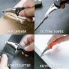 Multitool Keychain Knife; Small Pocket Box/Strap Cutter; Razor Sharp Serrated Blade And Paratrooper Hook; EDC Folding Knives