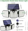 230 LED Ultra Bright Solar Wall Lights; Waterproof Rotatable Motion Sensor Light For Outdoor Porch Yard Wall