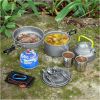 2-3 People Outdoor Teapot / Coffee Set Pot / Combination Camping Folding Pot Cookware Set