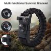 Outdoor Paracord Survival Parachute Cord Bracelet with Small Built-in Compass