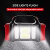 1pc Multifunctional Solar LED+COB Light With Handle; USB Charging Waterproof For Outdoor Camping Safety Emergency At Night