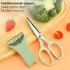 2pcs (2-in-1) Kitchen Scissors & Vegetables Peeler; Stainless Steel Multifunctional Food Scissors