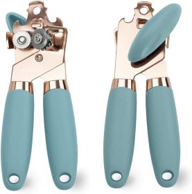 1pc Multifunctional Kitchen Can Opener - Modern Minimalist Canning Tool, Stainless Steel, Beer Bottle Opener, Outdoor Camping (Color: Cyan)