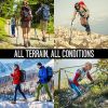 Portable Aluminum Alloy 5-section Foldable Ultralight Trekking Pole for Hiking Travel Lightweight 7075 Pole for Hiking, Walking