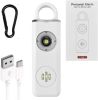 Rechargeable Personal Safety Alarm Portable 130dB Self-defense Siren with Strobe Light LED on a Carabiner